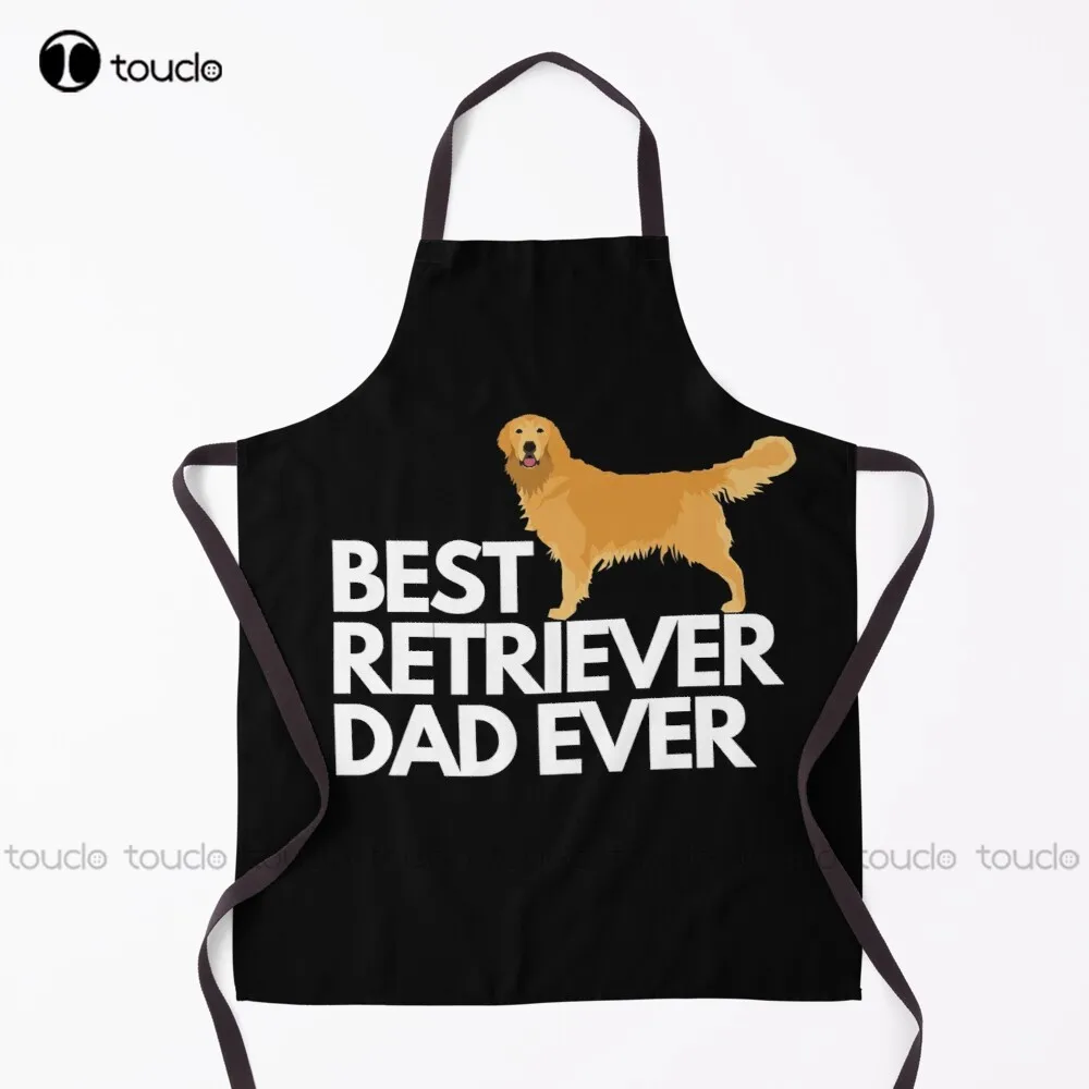 New Best Golden Retriever Dad Ever Quote Funny Retriever Dad Saying Apron Garden Kitchen Customized Unisex Adult Apron