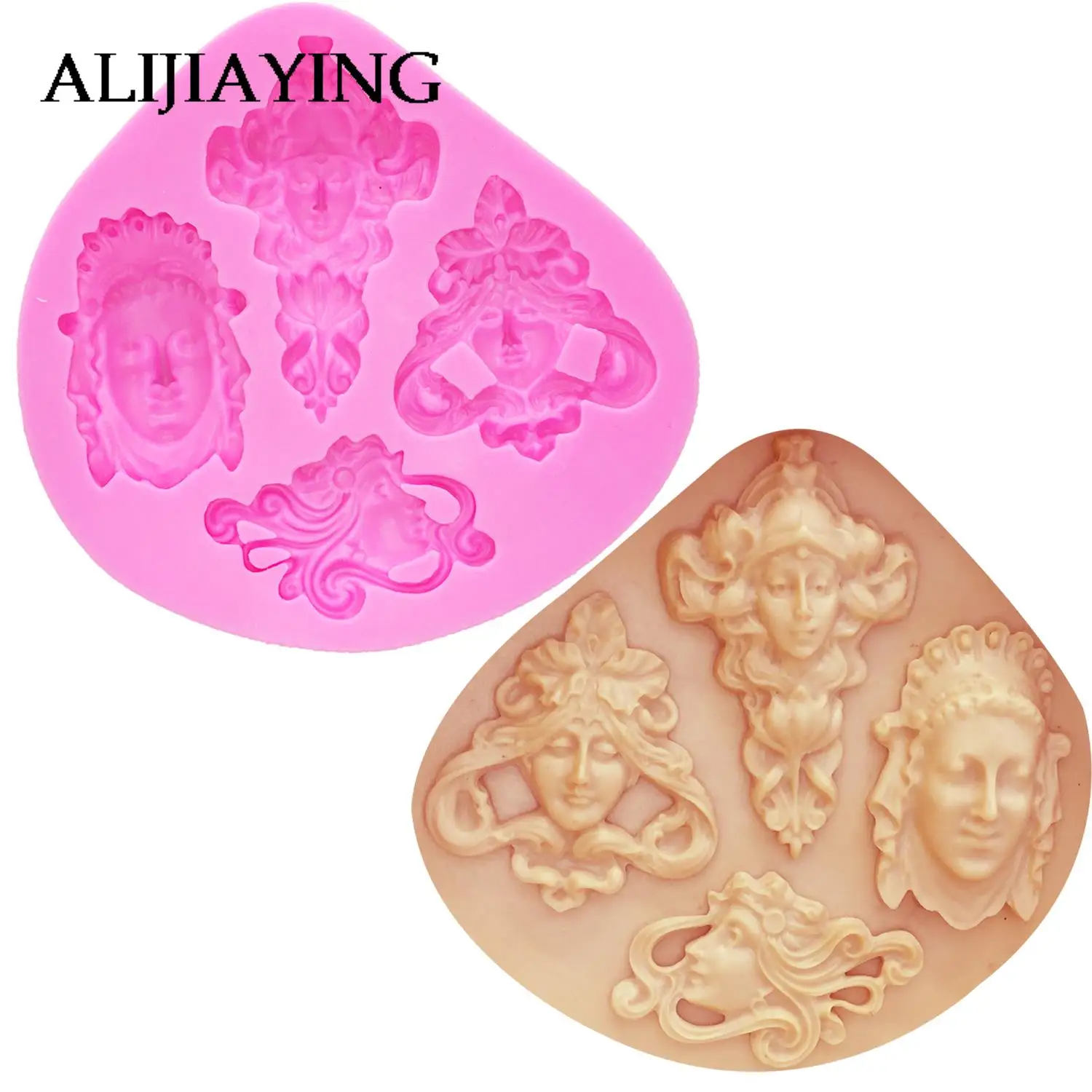 M931 DIY silicone mold antique vintage head portrait silicone mould fondant cake decorating tools