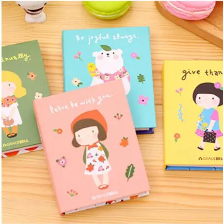 1PcsKorea Sweet Girl & Bear series Fashion Hard Cover Memo Notepad Sticky note Writing scratch pad office school supplies