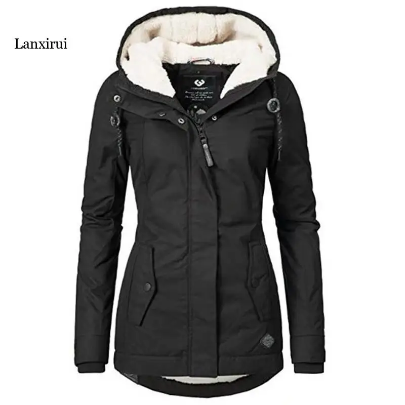 

Waterproof Thickend Harajuku Women Jackets Winter Elegant Fashion Parkas Hoodies Long Sleeve Cotton Coat Femmle