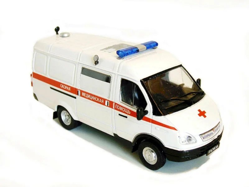 NEW DeAGOSTINI Scale model 1/43 GAZ 32214 Gazel Ambulance Bus USSR Car diecast car for collection gift