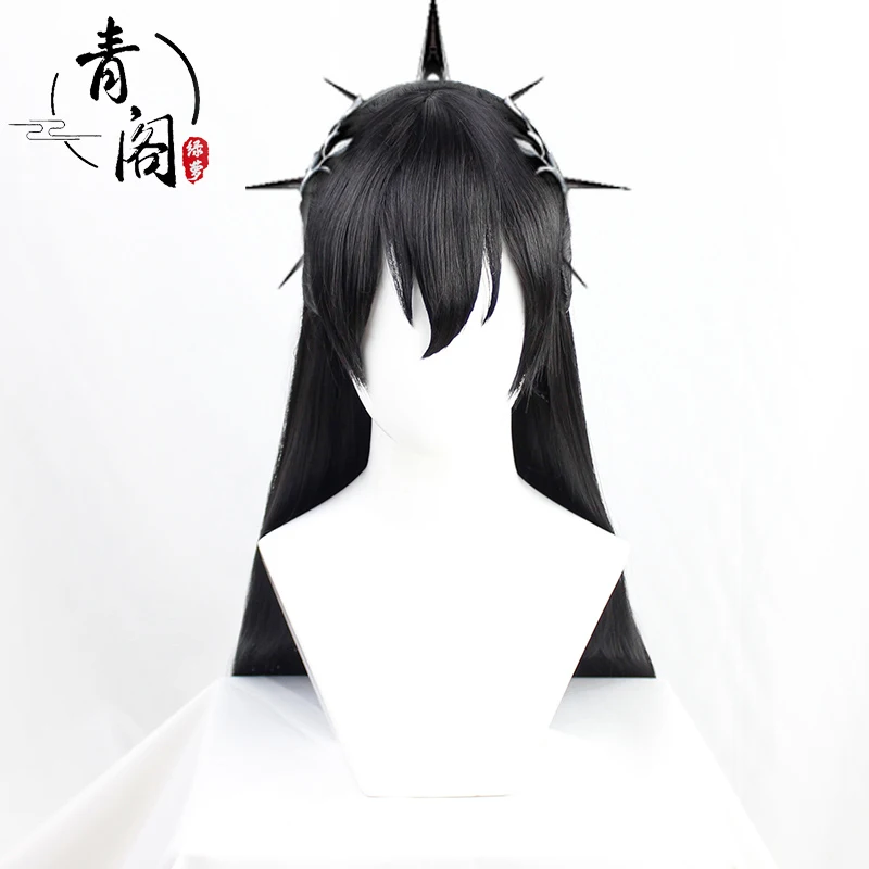 

Anime Liu Jianghe Cosplay Wig Black Straight Synthetic Hair Ancientry Style Universal Wig For Women Men Halloween Party