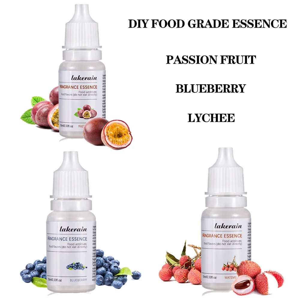 3Pcs/Set 10ml Flavor Natural Flavor Essence Oil Drop for Lip Gloss Diy Lip Gloss Base Handmade Lipstick Fragrance