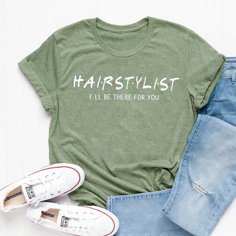 Hair Stylist Gift Dresser Hairdresser T-Shirt Women\'s Short Sleeve 100% Cotton Top Tee Letter Print Graphic O Neck Harajuku top