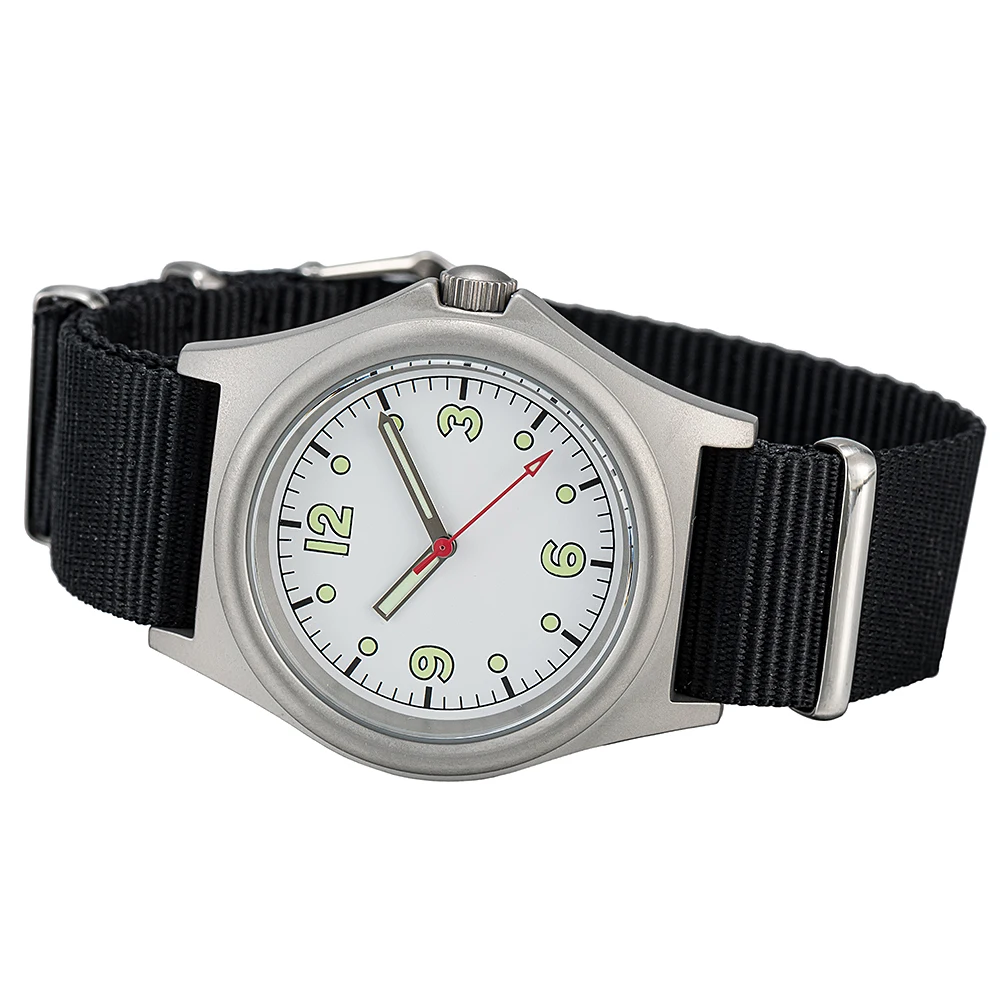 38mm Factory Canadian Military aviator\'s RCAF Army Sport Outdoor Super Luminous Men\'s Wrist White Quartz Watch Matt Finish SP