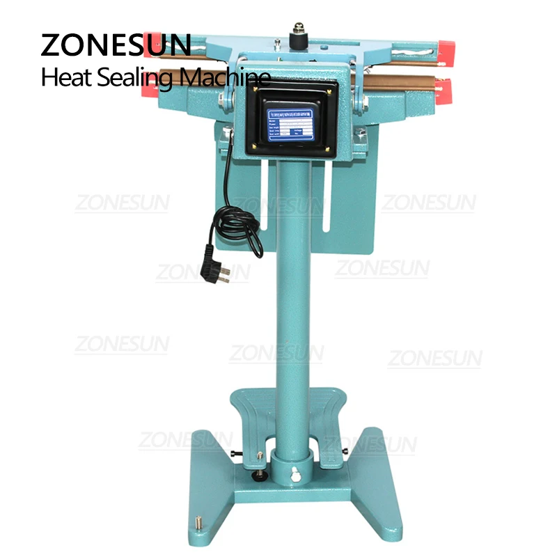 ZONESUN Manual Plastic Bag Heat Sealing Machine with Foot Pedal Dual Use Aluminum Foil Heating Sealer Food Beverage Machinery