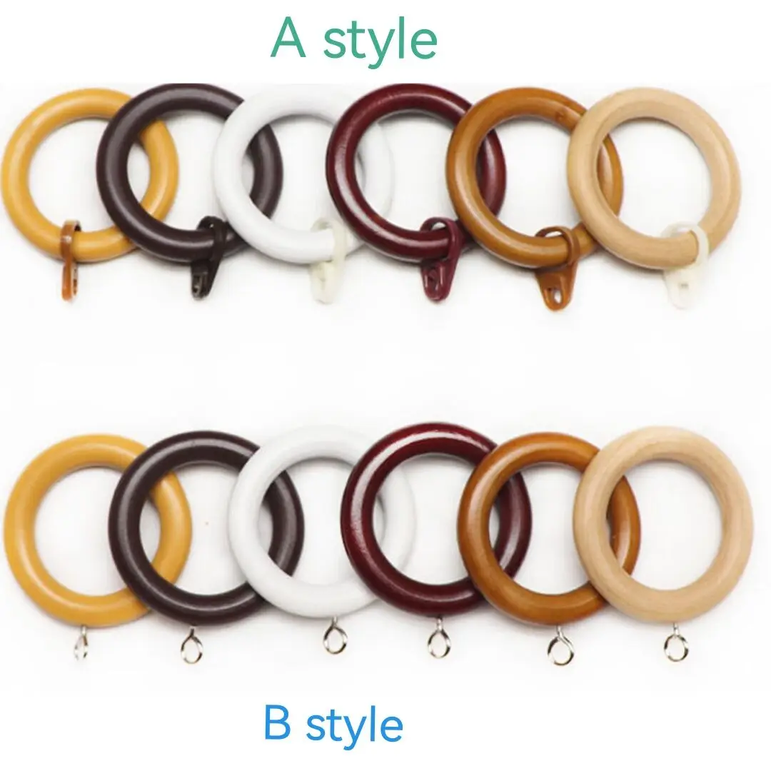 1 Dozen Wooden Curtain  Decorative Wood Ring with Detachable Clip Or Screwed