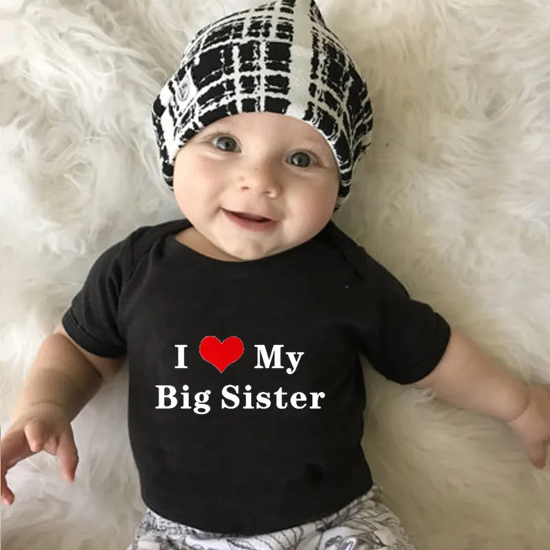 Funny I LOVE MY SISTER/Brother Printed Babies Rompers Newborn Clothes Cotton Body Baby Girl Boy Romper 0-24M Baby Onesie