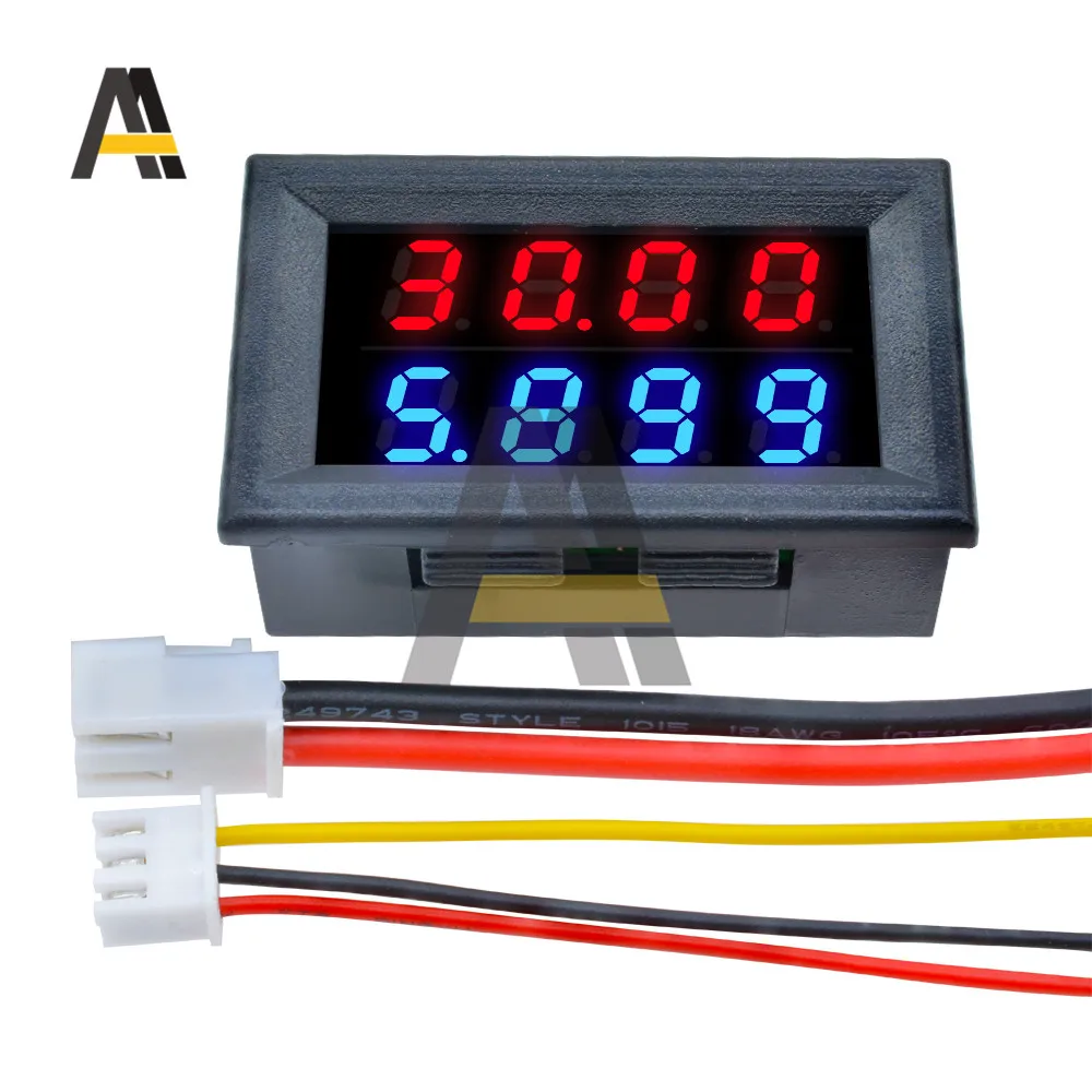 M4430 Voltmetro digitale Amperometro DC 100V 200V 10A Pannello Amp Volt Misuratore di tensione e corrente Tester Rivelatore Doppio display LED da 0,28 