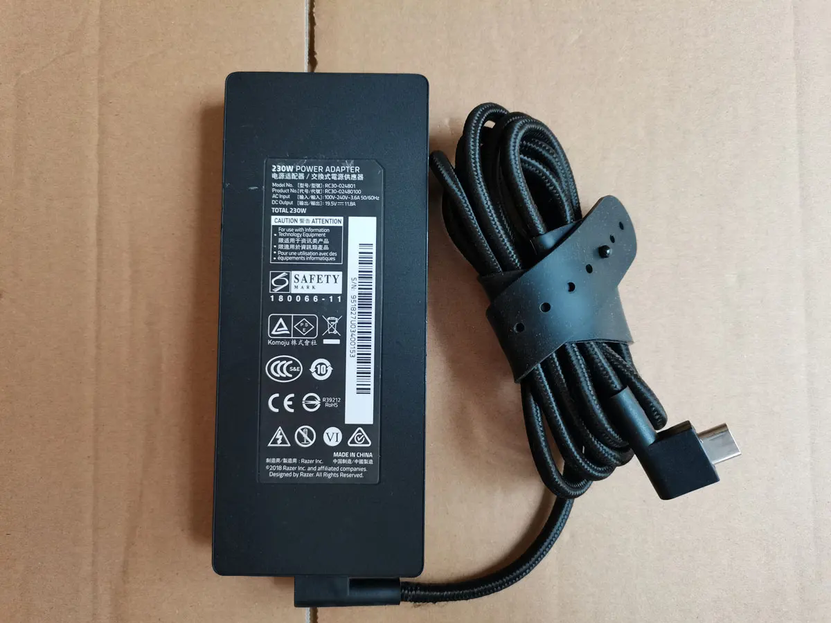 

OEM 19,5 В 11,8 А RC30-024801 230 Вт адаптер переменного тока для Razer 19,5 В 11,8 А Blade 15 RZ09-03286W22-R3W1 RTX 2070 i7-10750H игровой ноутбук