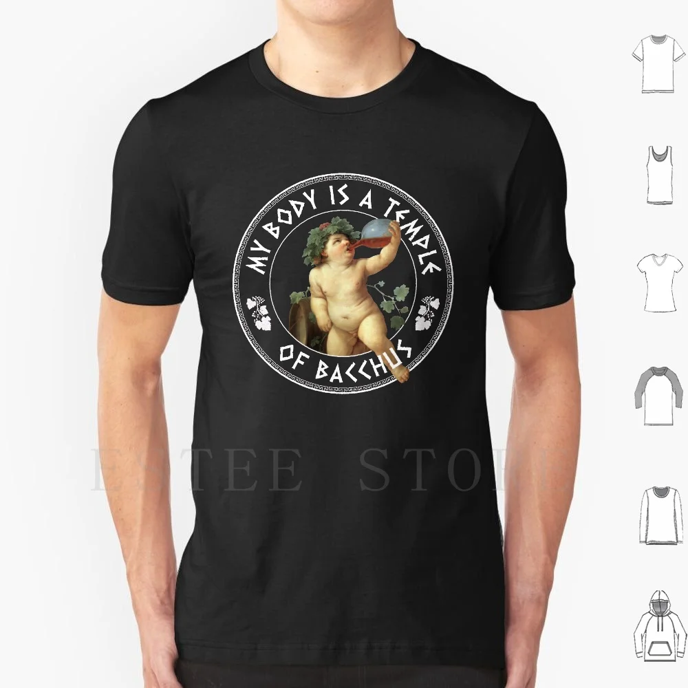 

My Body Is A Temple Of Bacchus-God Of Wine T Shirt Print Cotton Liberal Arts Humanities Humanistic Discipline Red Wine