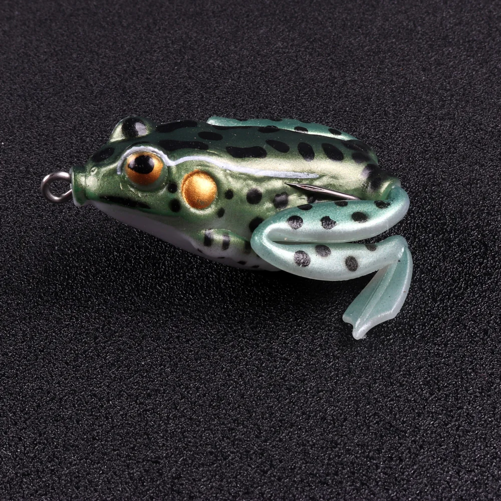 TEUKIM 4Pcs/set 6cm 5g Rubber Frog Soft Bait Fishing Lures Set Sea Fishing Plastic Fish with Hook Carp Fishing Tackle image 5
