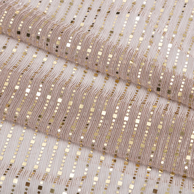 Sequin Fabric Sari Crepe Mesh Lace Glitter Fabric For Party Dress Fashion Designer Cloth Christmas Decoration 45*150cm/Piece S32