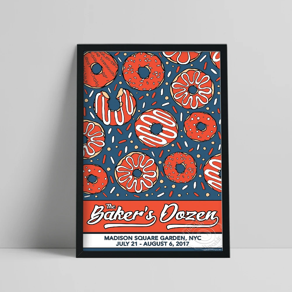 Phish Poster, The Baker’S Dozen Madison Square Garden Nyc 2017 Gig Wall Art, Cute Doughnut Wall Decor, Music Fans Wall Stickers