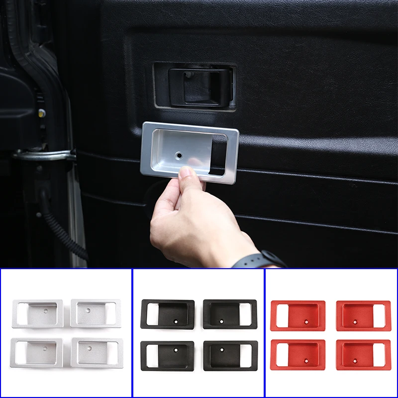 

Aluminum Alloy Silver Car Inner Door Bowl Decoration Cover For Land Rover Defender 90 110 130 2004-2018 Car Accessories Interior