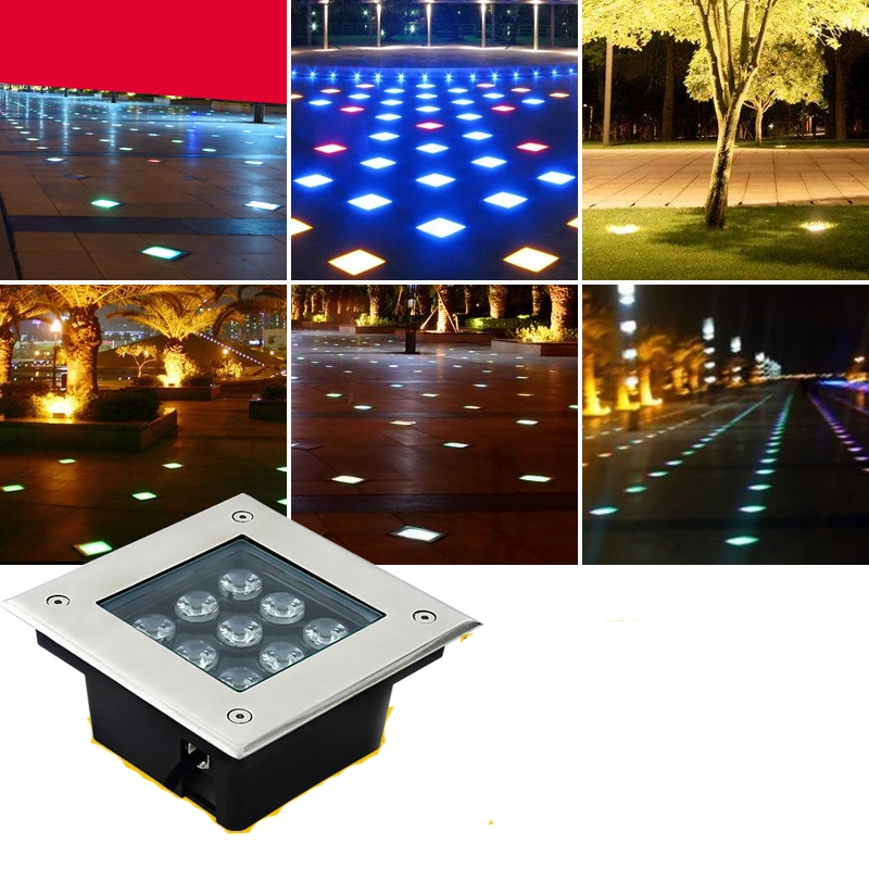 

10pcs 3w 4w 5w 6w 9w12w 16w 24w 36w Square Led Underground Lamps Buried Light Outdoor Light Deck Grondspots Garden Floor Lights