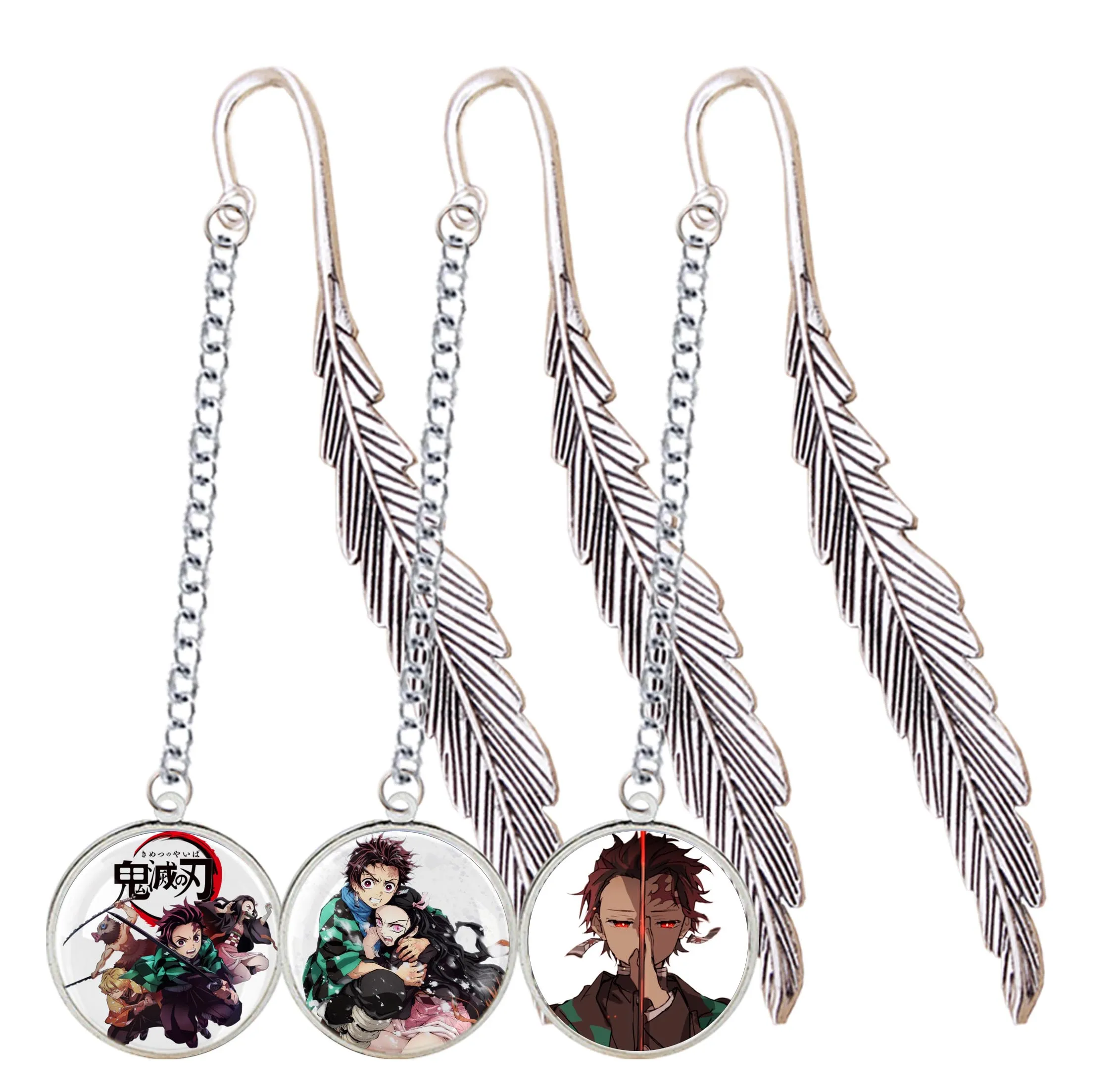 

8CM Anime Bookmark Demon Slayer Kimetsu No Yaiba Manga Pendant Kamado Nezuko Tanjirou Harajuku Graphi Cosplay Prop For Notebook