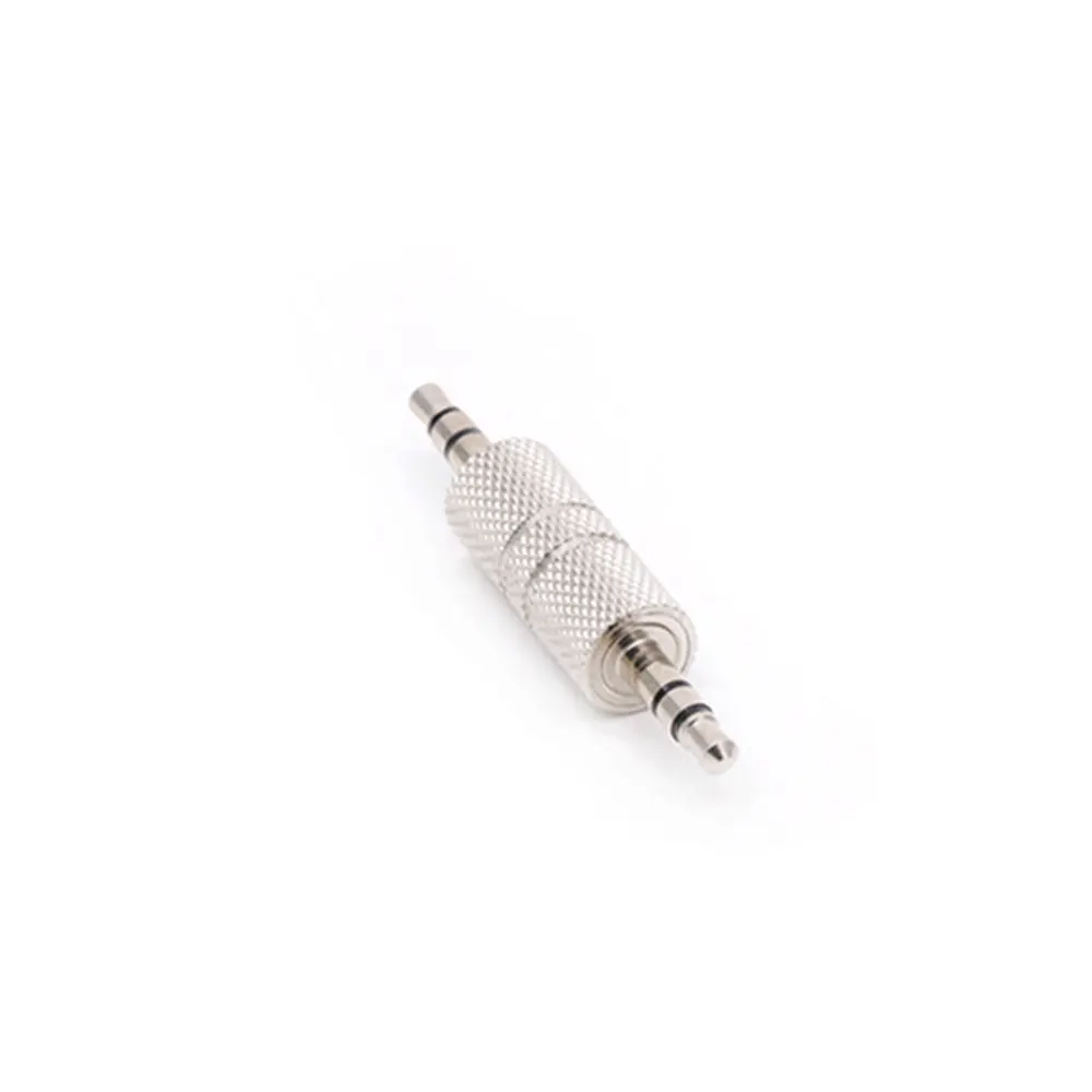 1pc 3.5mm Jack to Jack Straight Adapter Real Audio Connector 3Poles Earphone Plug Extanded Wire Connectors Silver Nick Plated