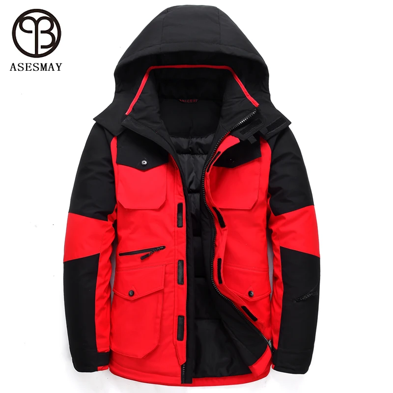 Asesmay New Brand Clothing Men Down Jacket High Quality Male Winter Coat Thicken Tracksuit Joggers Long Parka Hood Warm Outwear