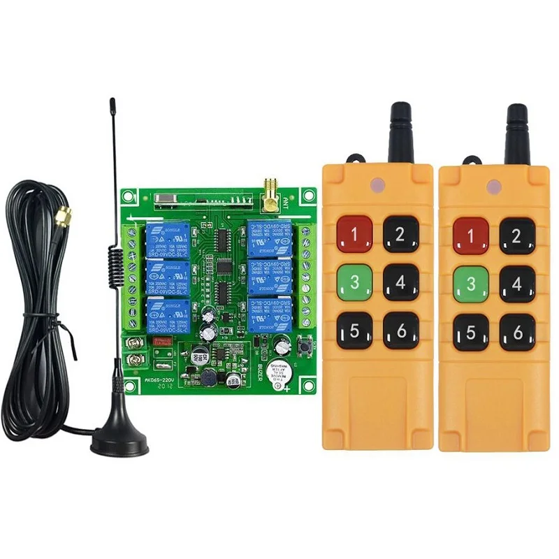 Universal DC 12V 24V 36V 48V 10A 6CH 30A Relay RF Wireless Radio Remote Control 433/315Mhz Industrial/agricultural 1.5m Antenna