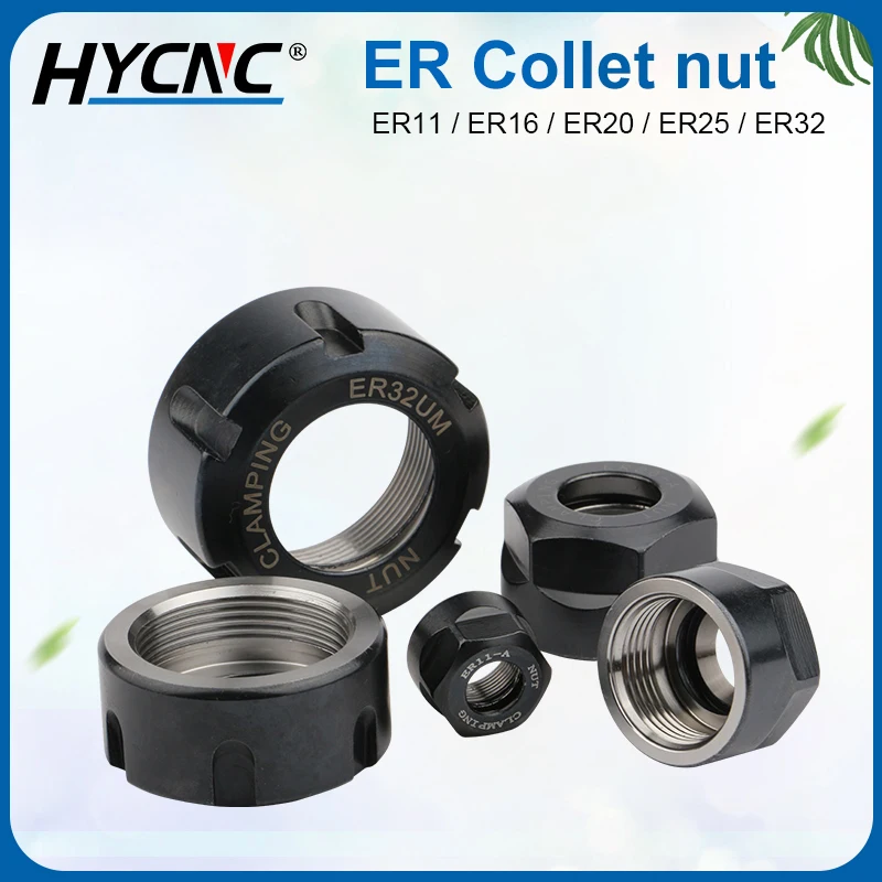 Máquina de Gravura Cnc com er Collet Nut Fresadora Pinça Braçadeira Porca Sextavada Er11a Er16a Er20a Er25a Er32um
