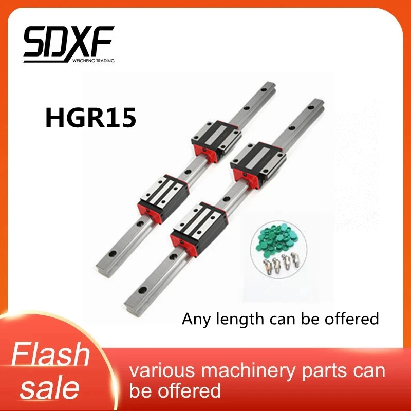 

Linear guide HGR15 850 900 950 1000 1200 1300 1400 1500 15501600 1700 1800mm two guide rails and four sliders HGH15CA/HGW15CC