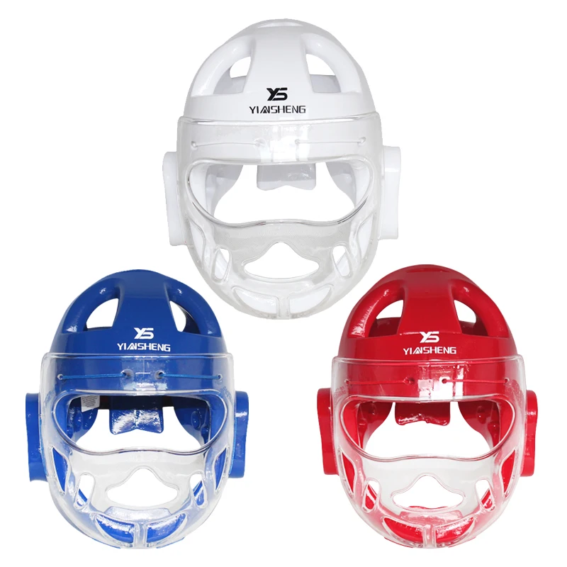 White Teakwondo helmet taekwondo protector karate helmet equipment helmet mma muay thai boxing head protector headgear guard