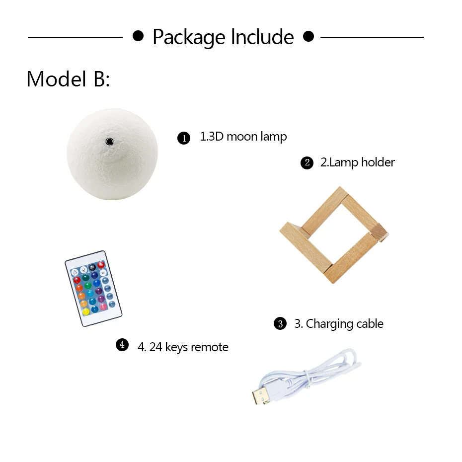 Lámpara de Luna con impresión 3D para decoración de dormitorio, luz de noche Led USB, 16 colores, Control remoto y táctil, 10cm, 15cm, 20cm