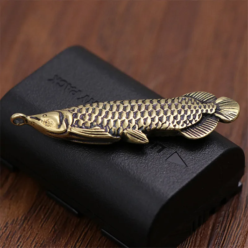 Pure Copper Fish Pendants for Keychain Brass Carp Key Chain Rings Hanging Jewelry DIY Leather Car Keyrings Fashion Accessories