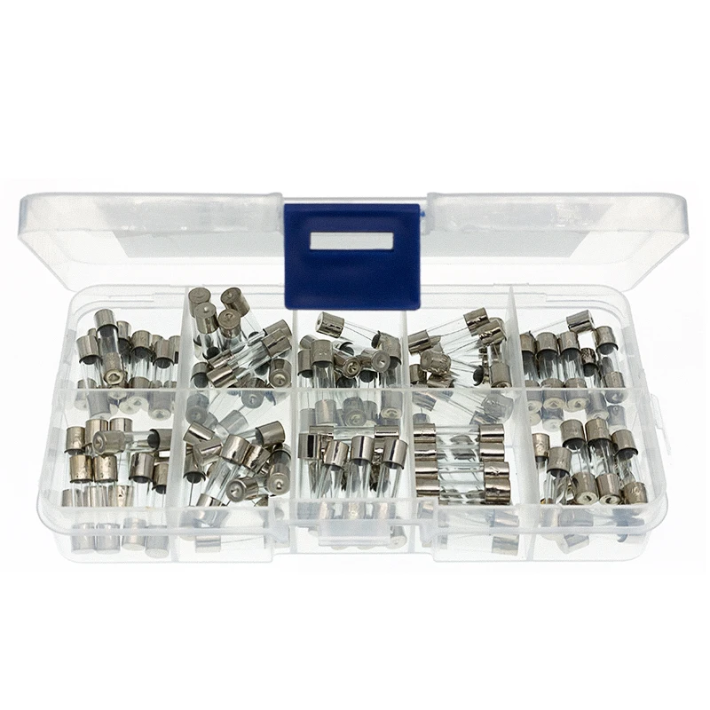 100Pcs/lot 5x20mm Quick Blow Glass Tube Fuse Assorted Kit Fast Blow Glass Fuses 250V 0.2 0.5 1 2 3 5 8 10 15 20A