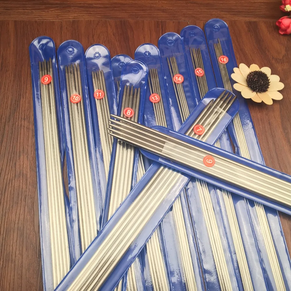 Free Shipping 44/55PCS/SET 25cm/35cm stainless steel Straight knitting needles crochet hooks knitting needles set Size 6-16