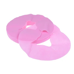 100pcs Disposable Non Woven Fabric Face Pad Spa Pillow Cover SPA Gel Face Rest Overlay Pad Massage Table Face Hole Cover J0013