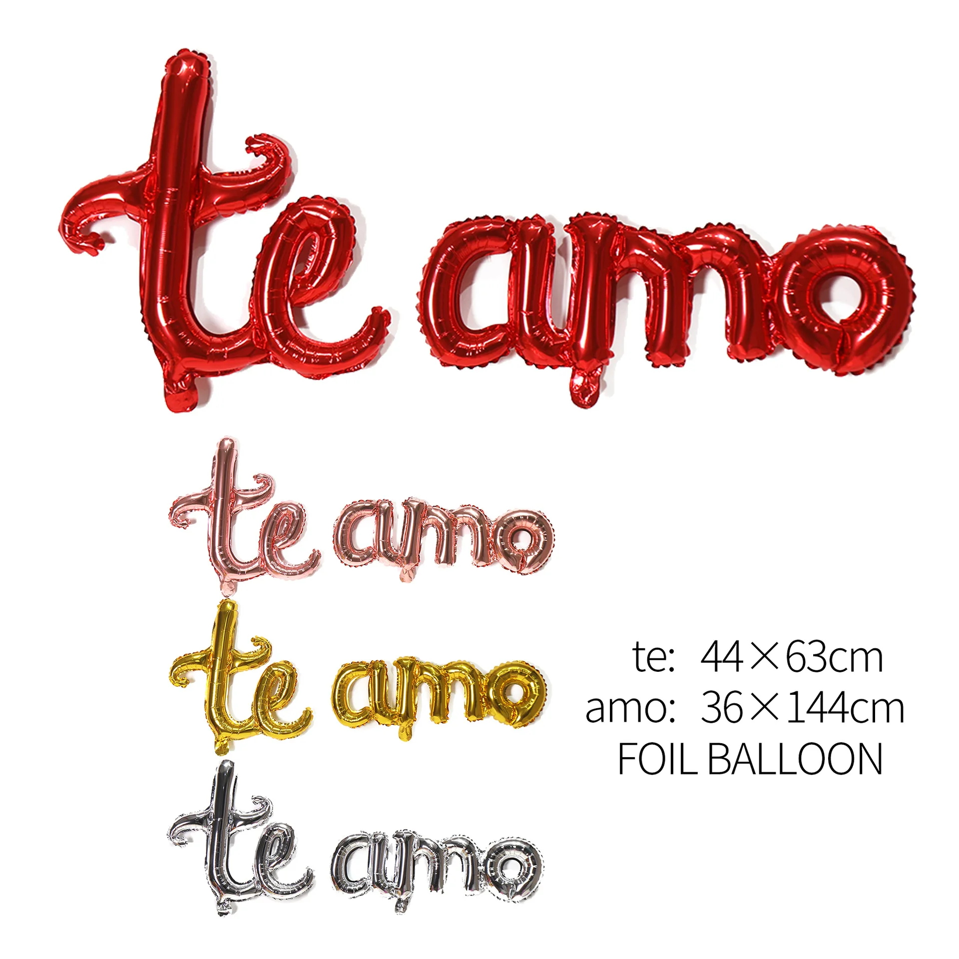 1pc 16inch Te amo Balloon Spanish I Love You Foil Letter Baloon Valentine's Day Wedding Anniversary Decoration Supplies Globos