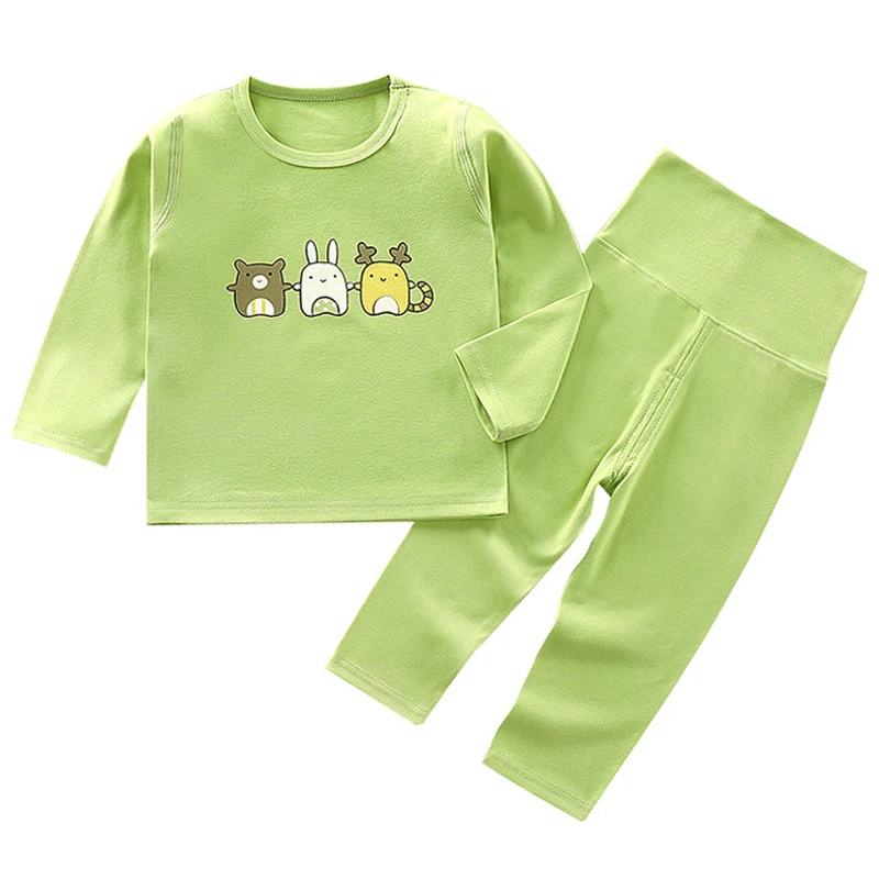 

Children Winter Suit for Girls Boy Plush Autumn 2021 New Cartoon Kids High Waist Thermal Underwear Homewear Baby Clothing Set