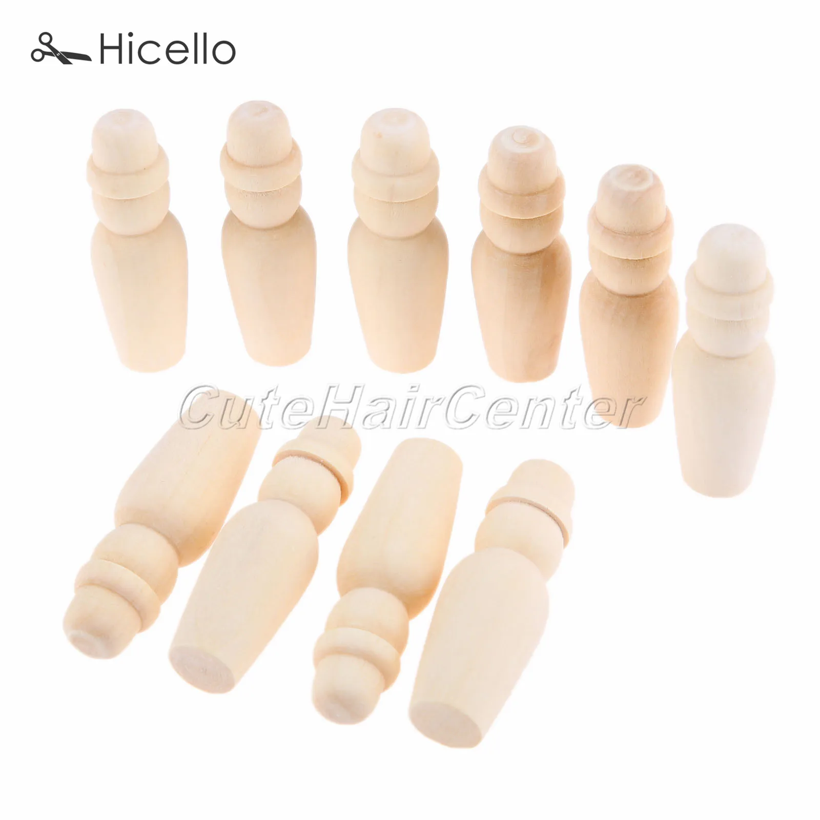 10pcs Unpainted Wooden People Peg Dolls Blank Wood Figurines Montessori Toys 15*50mm natural Kid Wedding Home Decor DIY Tool