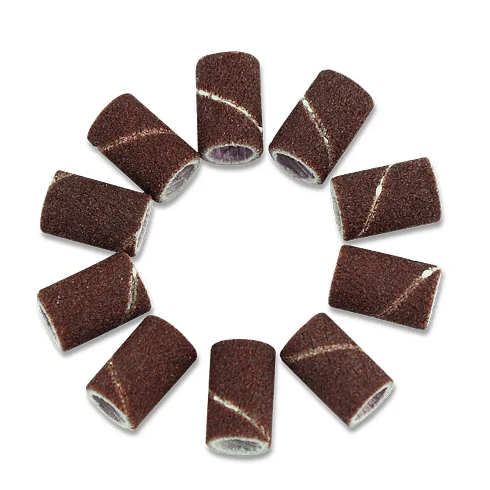 Bandes abrasives pour ponceuse à ongles, 50 pièces/lot, polissage électrique, papier de verre, cercle, sable, Nail Art, lime, Salon, pointes,