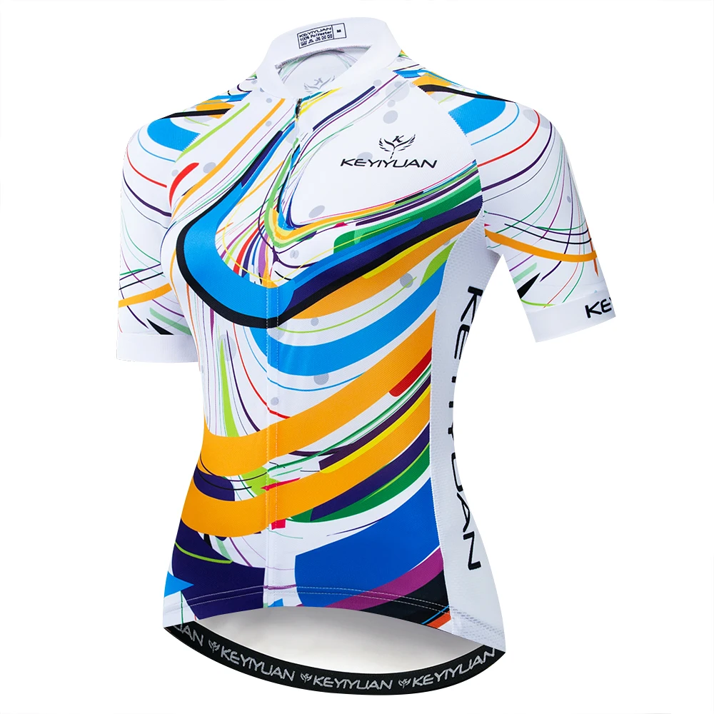 2023 KEYIYUAN Funny Cycling Jersey Woman Summer Short Sleeve Bike Top MTB Clothing Bicycle Shirt Racing Clothes Maillot Velo