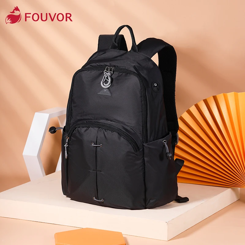 Fouvor Fashion Outdoor Leisure Backpack Female Backpack Korean Wild Travel Bag Canvas Computer Bag Student School Bag 2856-03