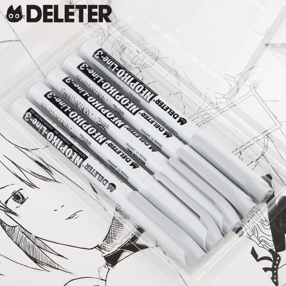 Imagem -02 - Japão Deleter Linha Fina Caneta Caneta Desenho à Prova Impermeável Água Preto Três Gerações Superior Comics Ferramenta 510 Pcs