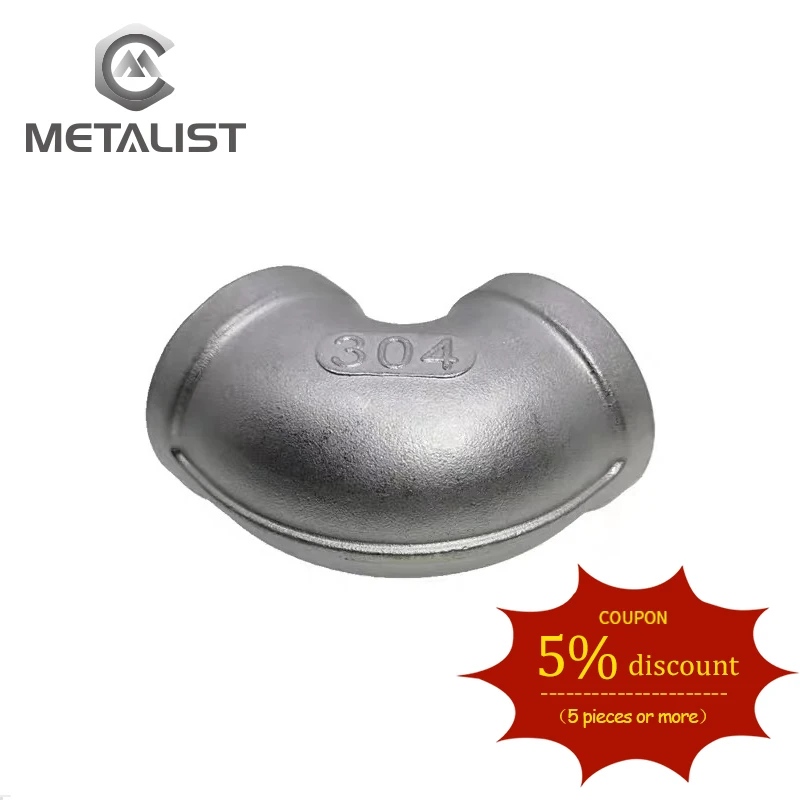 

METALIST 1/4”DN8 Elbow 90 Degree Angled SS304 Stainless Steel Female*Female Threaded Pipe Fittings Adapt two pipes