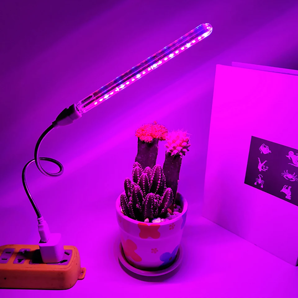 21LED Grow Light DC5V USB Red & Blue Hydroponic Plant LED Phyto Tape Bar Night Light Book Lamp for Desktop Plants Flower Growing