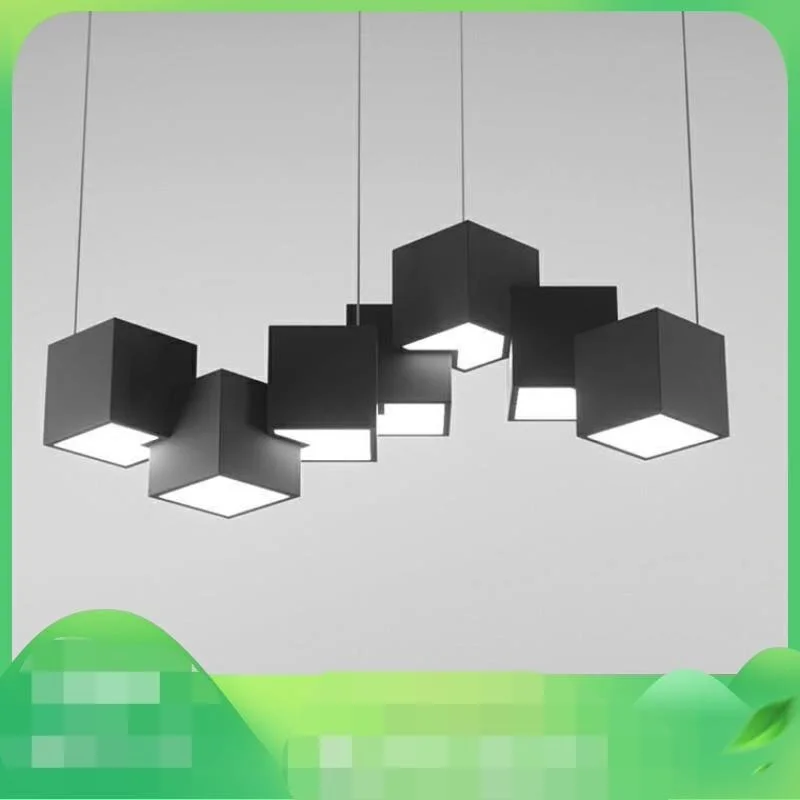 Dim Magic Cube Led Creative Pendant Light 7/8 Head Ceilng Hanging Lamp 35/40W for Dining Room Living Room Light Fixture