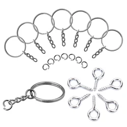 Hot Sales 150pcs Key Ring with Chain Split Jump Rings with Screw Eye Pins DIY Keychain Cheap Wholesale High Quality