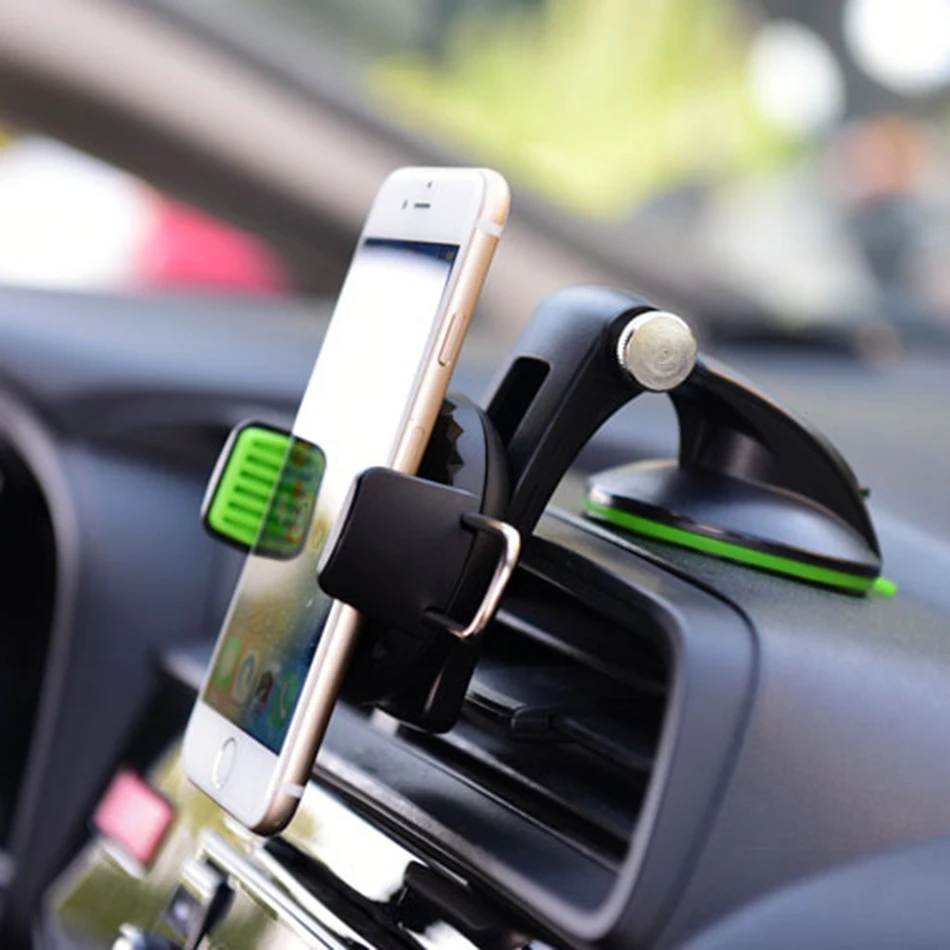 For iPhone 11 X XS 8 7 Plus Car Holder Phone Grip Mount Stand Hold Universal 360 rotation Mobile Cell Support Smartphone Voiture