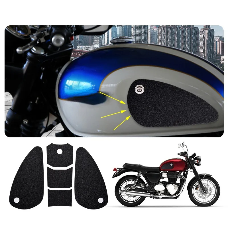 

Motorcycle Fuel Tank Fish Bone Stickers Knee Tank Traction Pads Anti-skid Protection Side Stickers for Triumph Bobber T120 T100