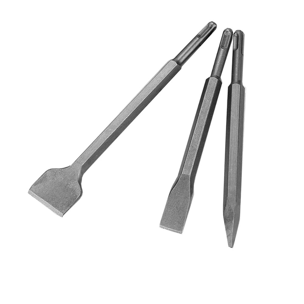 3 unids/set hexagonal SDS-Plus de punto de cincel poco impacto de martillo taladro de pared de hormigón poco herramienta de mano eléctrico martillo y cincel