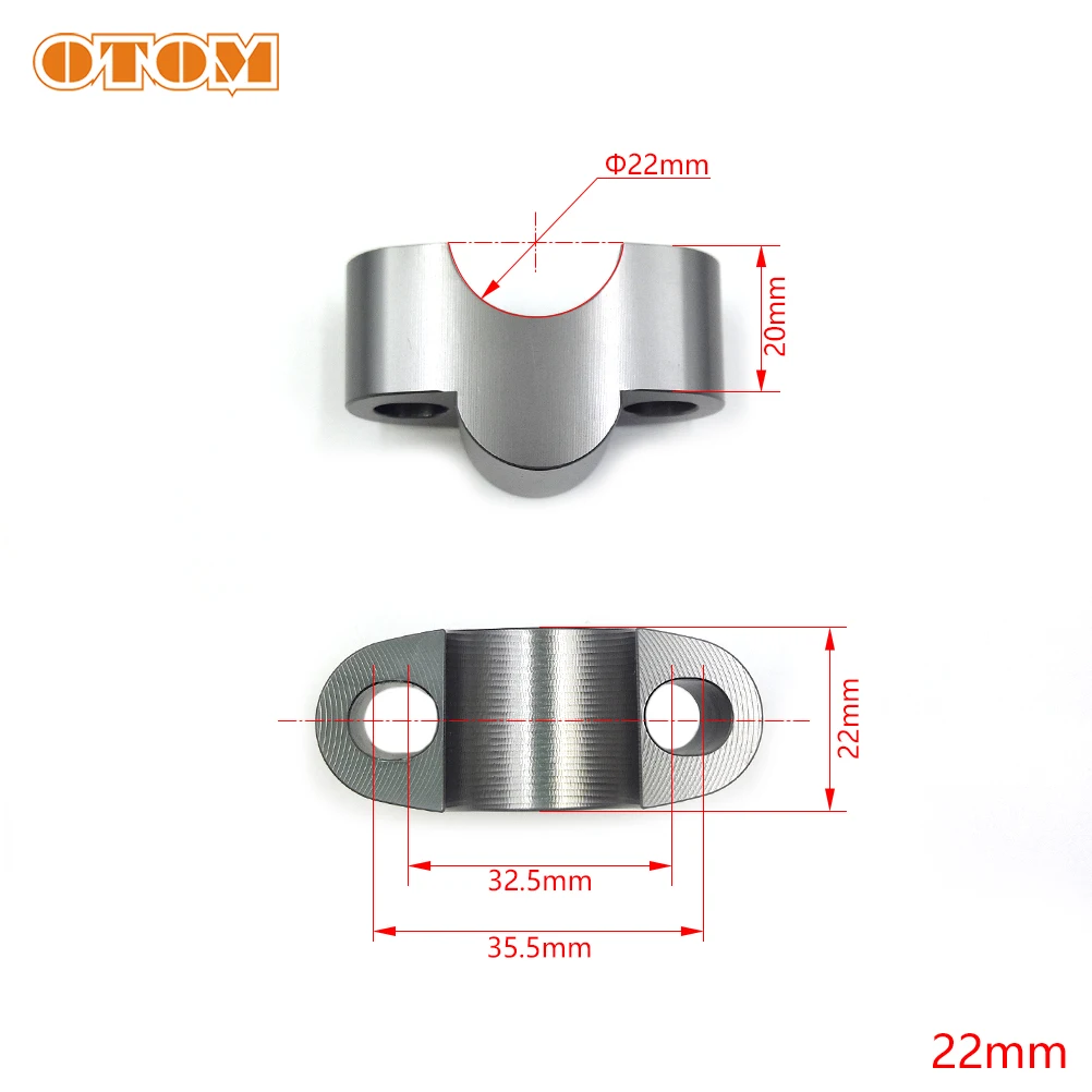 OTOM Motorcycle HandleBar Mount Clamp Increase Height Universal 28mm 1 1/8