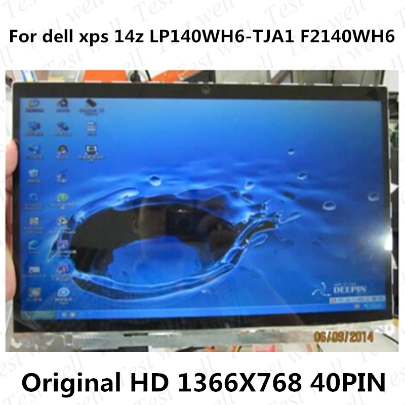 Original lcd display for dell xps 14z screen LP140WH6-TJA1 F2140WH6 Laptop LCD Screen 14-inch panel 1366 * 768 40pins