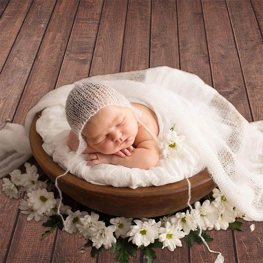 Mehofond การถ่ายภาพฉากหลังไม้ดอกไม้พืชสีเขียวอิฐพื้นหลังอาหารวันเกิด Baby Shower Decor สำหรับ Photo Studio