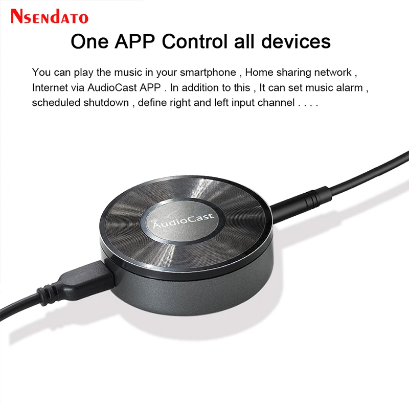 M5 AudioCast for Airplay Wireless Music Audio Speaker Receiver 2.4G WIFI Hifi Music for DLNA Airplay Adapter Spotify Streamer